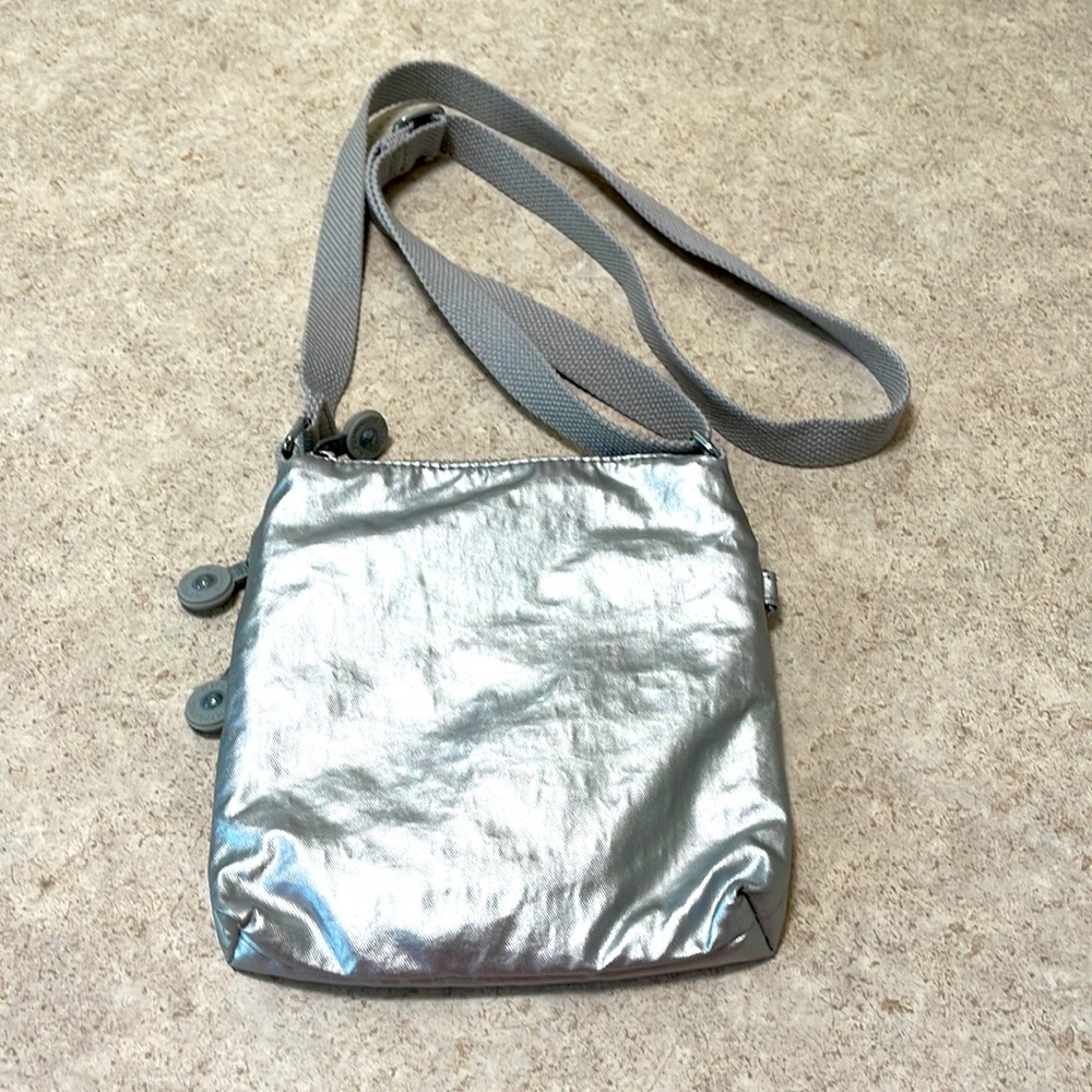 Kipling Alvar Mini Silver Metallic Crossbody Bag … - image 2